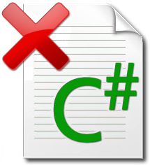 A C# file icon with a red cross.