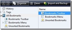 The Firefox bookmark manager.