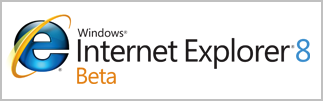 The Windows Internet Explorer 8 Beta logo.