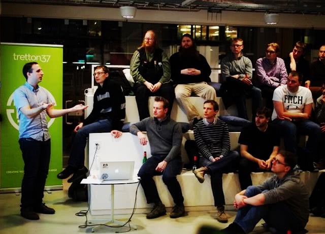 Speaking at a Foo Café meetup in Malmö, March 2013